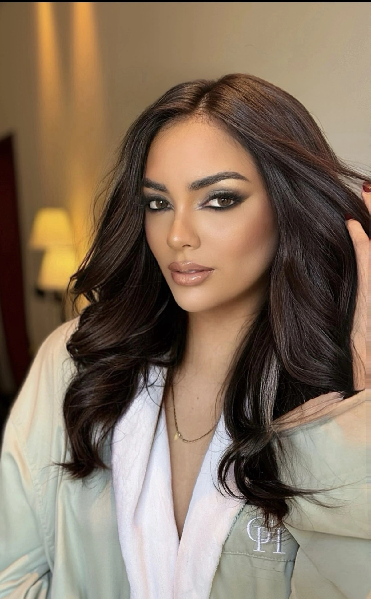 Soft glam waves in a getting-ready robe — Complete Look by Glam On Call